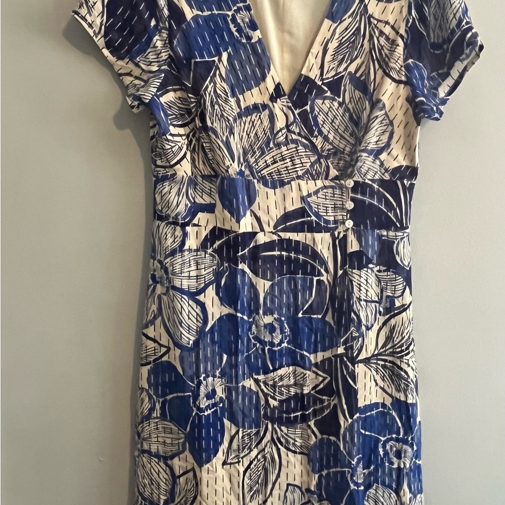 Lost & Wander Levka Floral Blue and White Dress Size large